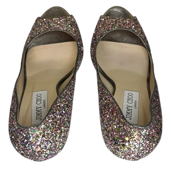 Jimmy Choo, Women’s Platform Pump ‘Crown’ Glitter, Multi Color, Size 37 IT, 7 US - Picture 10 of 16
